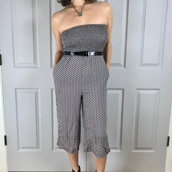 strapless capri romper